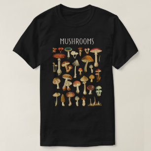 T-shirt Tableau des champignons vintages