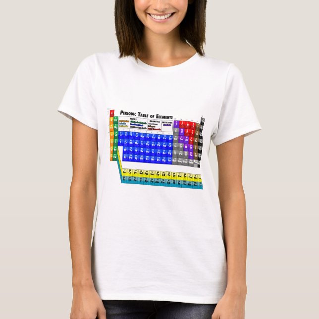 T-shirt Tableau des éléments périodique (Devant)