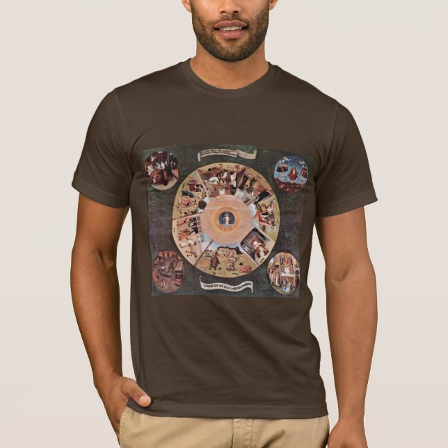 T-shirt Tableau des péchés mortels., par Hieronymus Bosch (Devant)