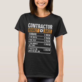 T-shirt Tableau des prix horaires de l'entrepreneur Main-d