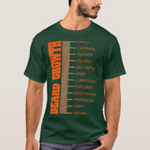 T-shirt Tableau des tailles de croissance de la barbe des 