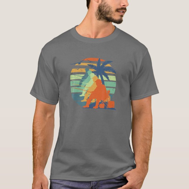 T-shirt Tableau des tailles de règle du pêcheur Gros plan  (Devant)