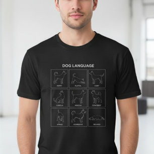 T-shirt Tableau des tons corporels du langage canin en lig