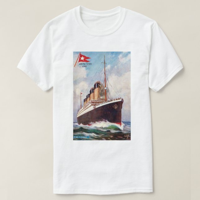 T-shirt Tableau en ligne Titanic White Star (Design devant)