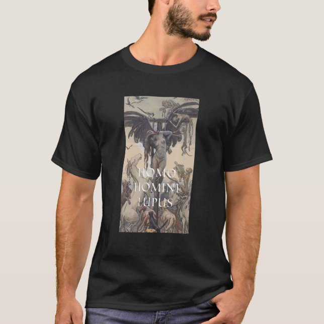T-shirt Tableau Homo Homini Lupus par Maximilian Pirner (Devant)