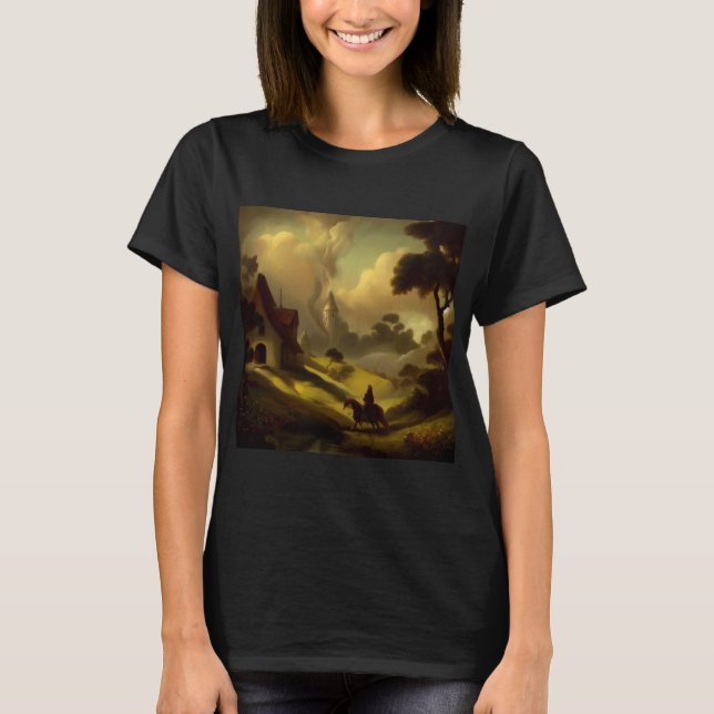 T-shirt Tableau Imaginaire 2 - Paysage médiéval (Devant)