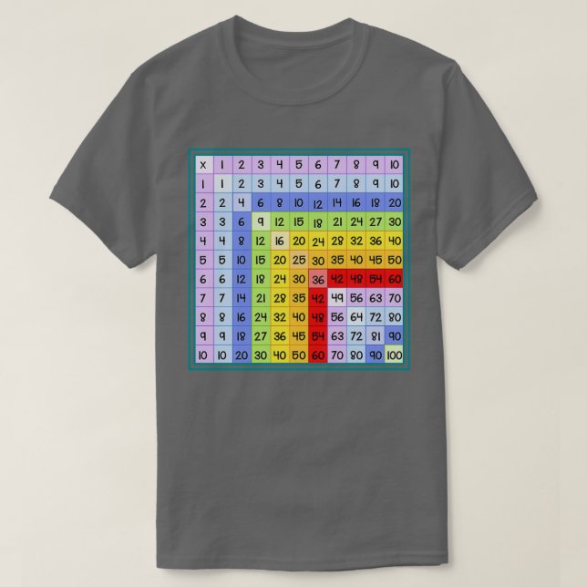 T-shirt Tableau Multiplication Graphique Drôle Cadeau Pour (Design devant)