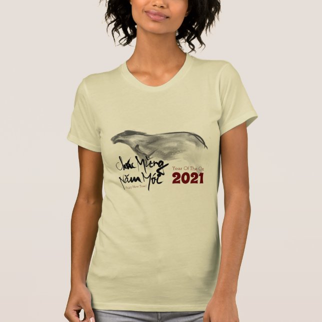 T-shirt Tableau original OX Nouvel An vietnamien 2021 TNO (Devant)