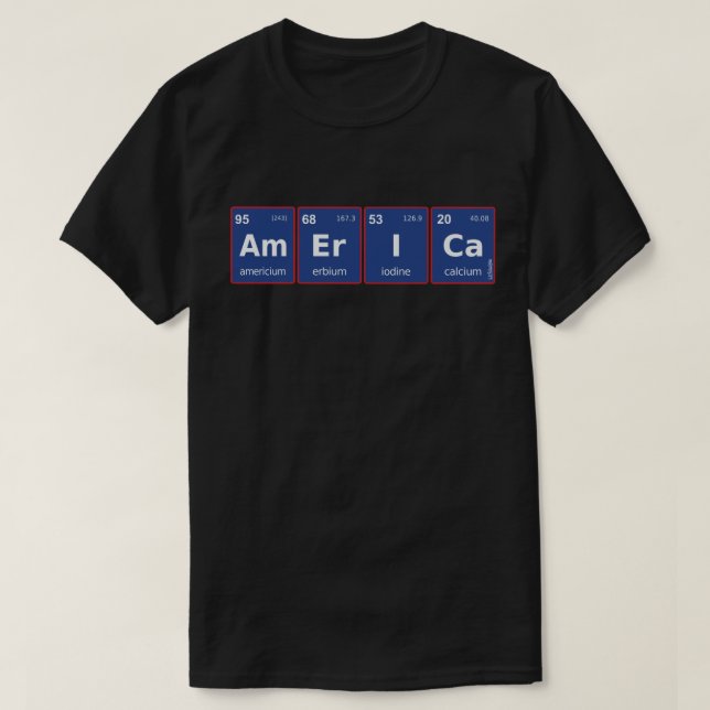 T-shirt Tableau périodique AMÉRIQUE (Design devant)