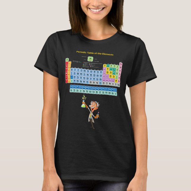 T-shirt Tableau périodique chimique des éléments Graphique (Devant)