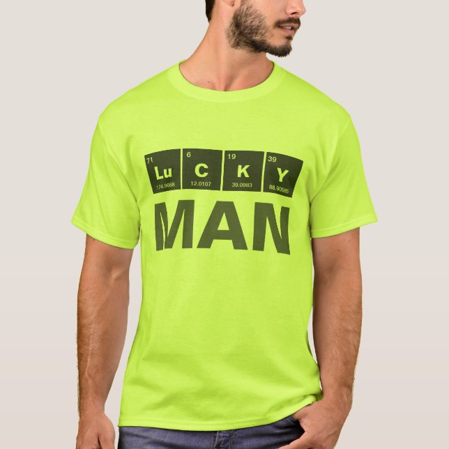 T-shirt Tableau périodique chimique des éléments : LuCKY (Devant)