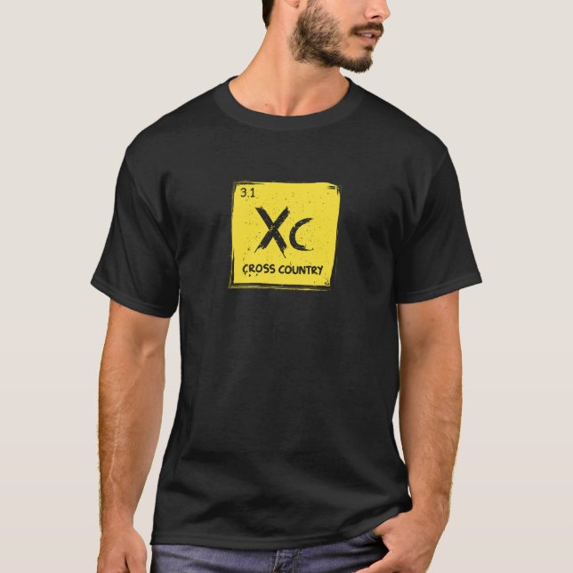 T-shirt Tableau périodique de cc XC courant de coureur de (Devant)