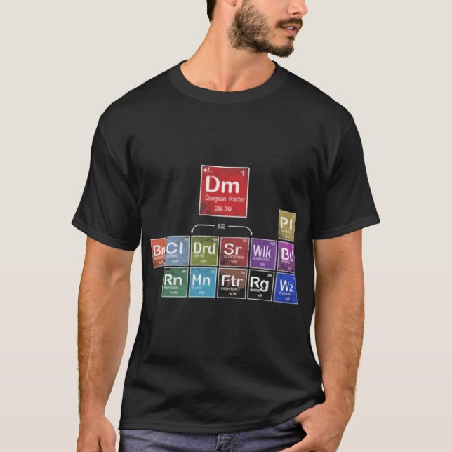 T-shirt Tableau périodique de DnD (Devant)