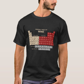 T-shirt Tableau périodique de l'obscurité du vin