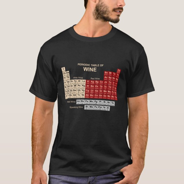 T-shirt Tableau périodique de l'obscurité du vin (Devant)