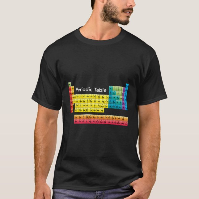 T-shirt Tableau périodique des couleurs des éléments (Devant)