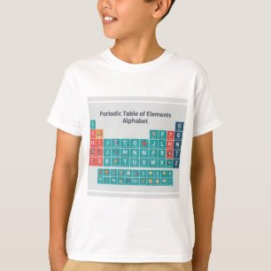 T-shirt Tableau Périodique des Éléments Affiche Alphabet