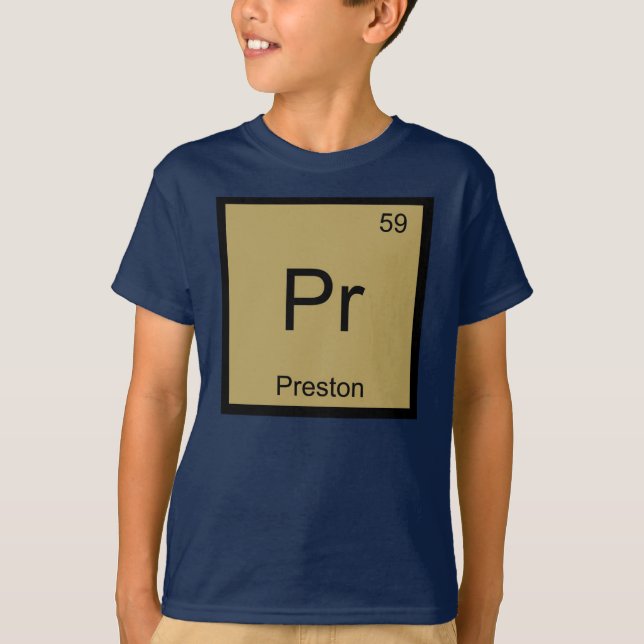 T-shirt Tableau périodique des éléments de chimie de Prest (Devant)