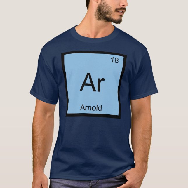 T-shirt Tableau périodique des éléments de chimie du nom d (Devant)