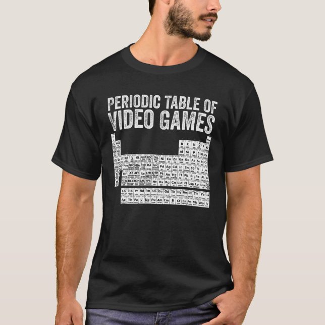 T-shirt Tableau Périodique Des Éléments De Gamer Cool De J (Devant)