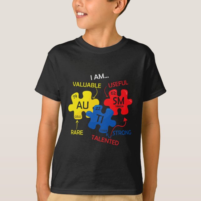 T-shirt Tableau périodique des éléments de puzzle de sensi (Devant)