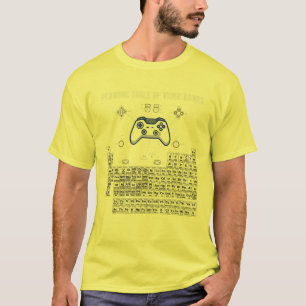 T-shirt Tableau Périodique Des Jeux Vidéo Cool Gamers Elém