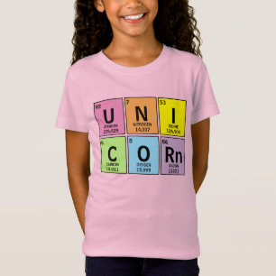T-Shirt Tableau périodique drôle d'arc-en-ciel de licorn