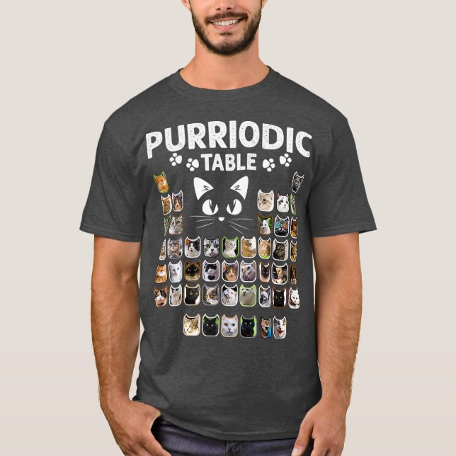 T-shirt Tableau Périodique Éléments Périodiques Chimie Cat (Devant)