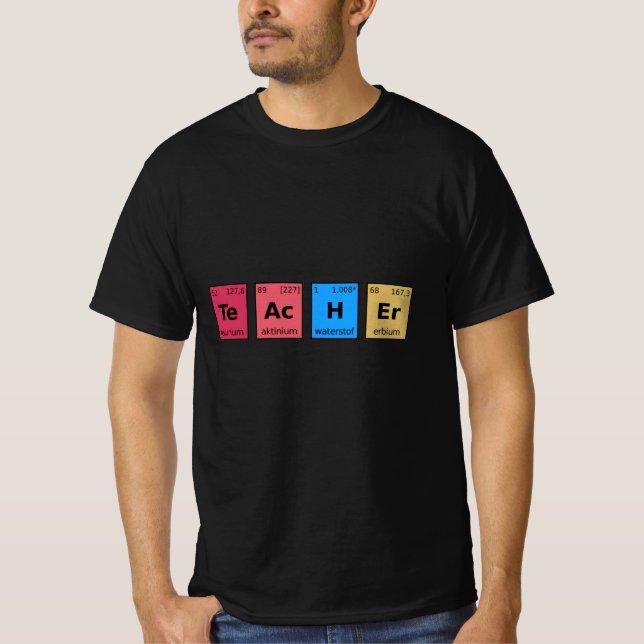T-shirt Tableau périodique enseignant (Devant)