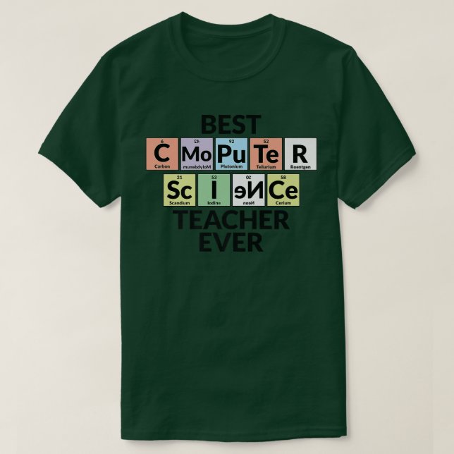 T-shirt Tableau périodique - Meilleur professeur d'informa (Design devant)