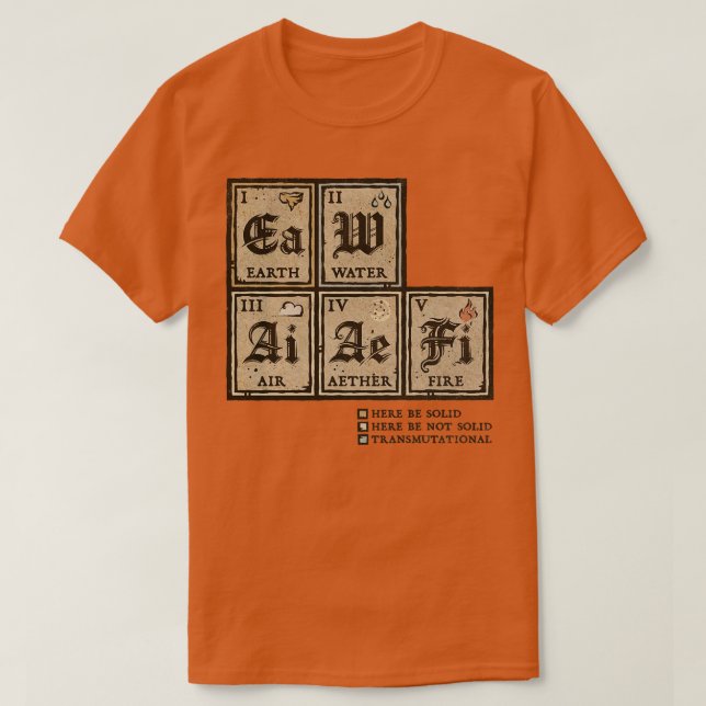 T-shirt Tableau périodique vintage (Design devant)