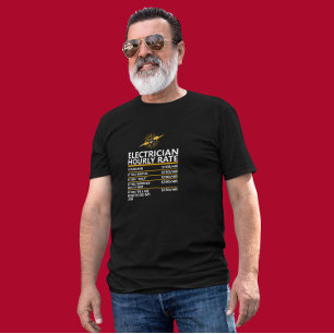 T-shirt Tableau tarifaire horaire électricien drôle Cadeau