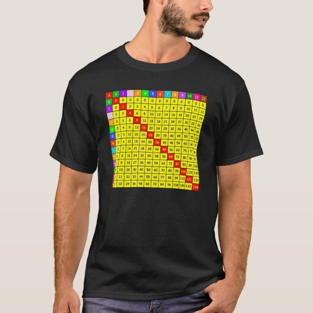 T-shirt Tableaux De Multiplication Mathématiques Apprentis (Devant)