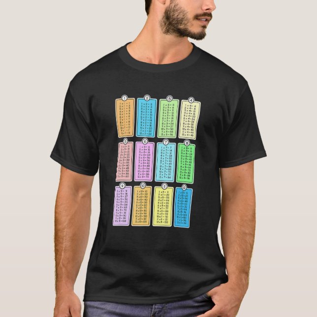 T-shirt Tables de multiplication de nombres mathématiques  (Devant)