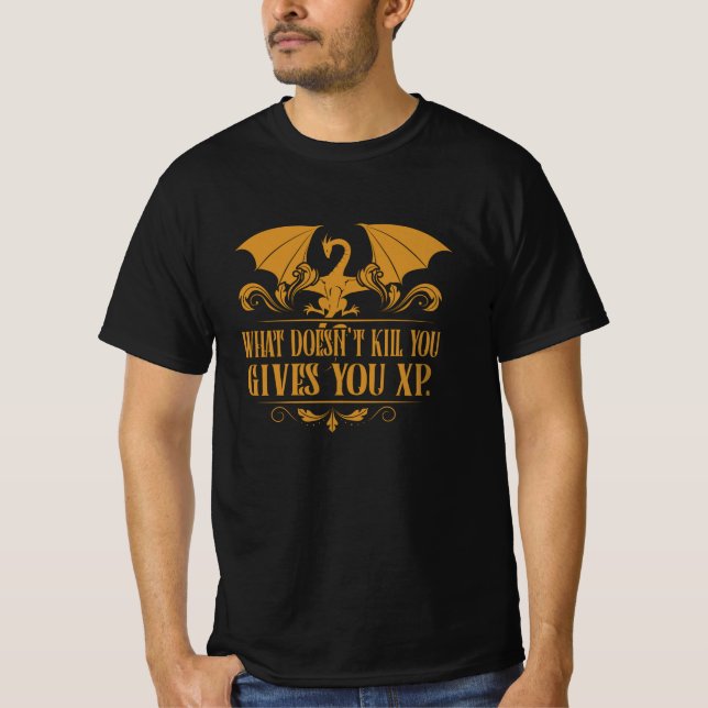 T-shirt Tabletop RPG Addict XP Dragon Dungeons (Devant)