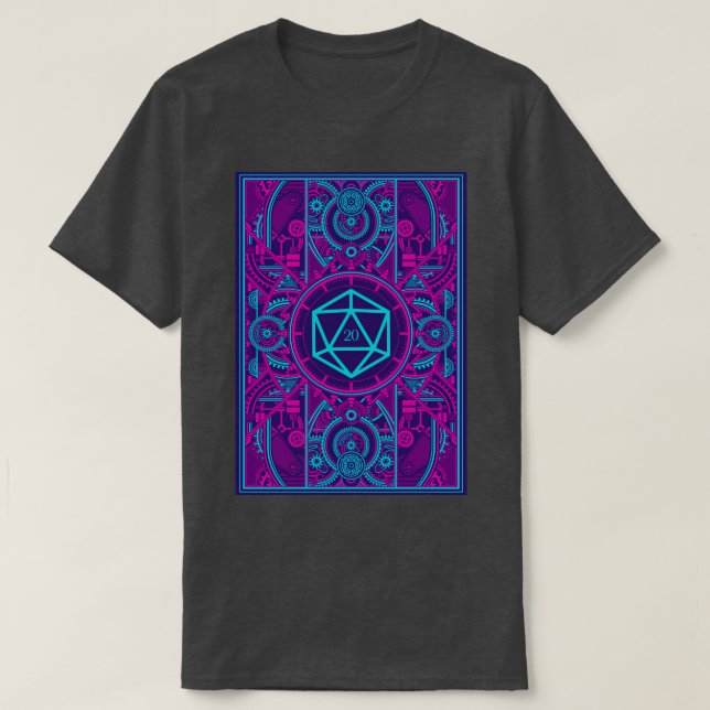 T-shirt Tablette Cyberpunk Futuriste RPG D20 Dice (Design devant)