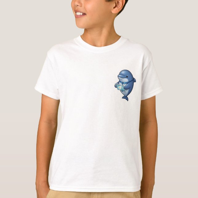 T-shirt Tablette d'affaires professionnelle Dauphin Bleu E (Devant)