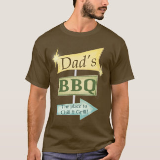 T-shirt Tablier de fête des pères du BBQ du papa rétro