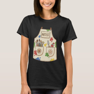 T-shirt Tablier drôle et mignon pour artiste peintre Costu