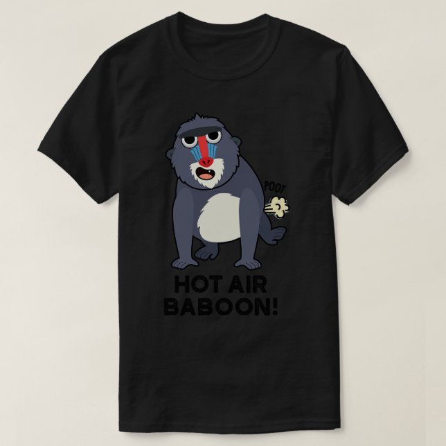 T-shirt Tabouret à air chaud amusant Monkey Pun 1 (Design devant)