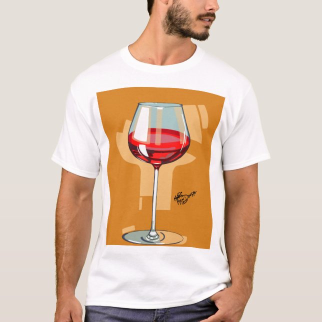 T-shirt taça com vinho tinto (Devant)