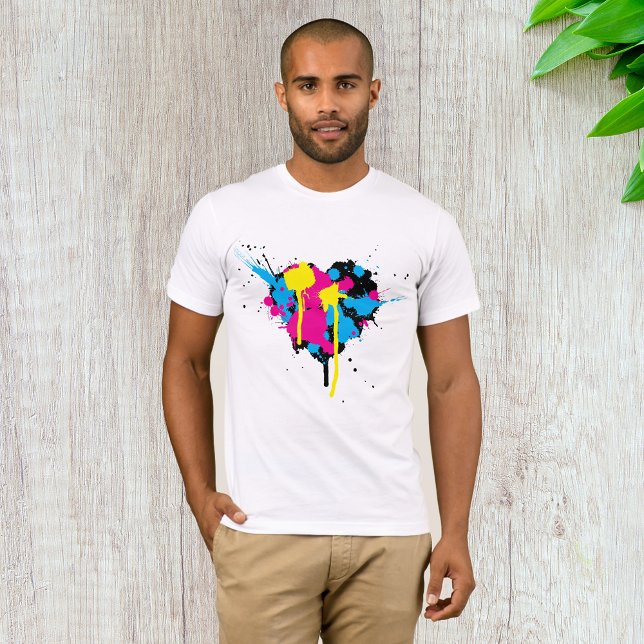 T-shirt Tache de peinture en forme de cœur Éclaboussure d' (Créateur téléchargé)