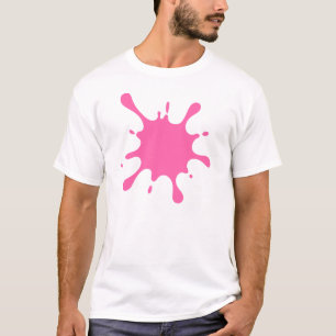 T-Shirt Tache de Peinture Rose   Abstrait Artistiq