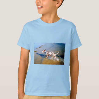 T-shirt Tache de remous au bord de la mer chien