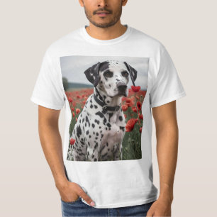 T-shirt **"Taches de joie: dalmatien dans un champ de coqu