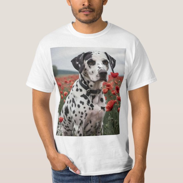 T-shirt **"Taches de joie: dalmatien dans un champ de coqu (Devant)