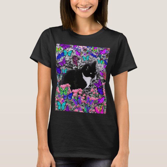 T-shirt Taches de rousseur dans les papillons II - chat de (Devant)