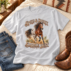T-shirt Taches & Esprit Selle Poussière Cheval Appaloosa