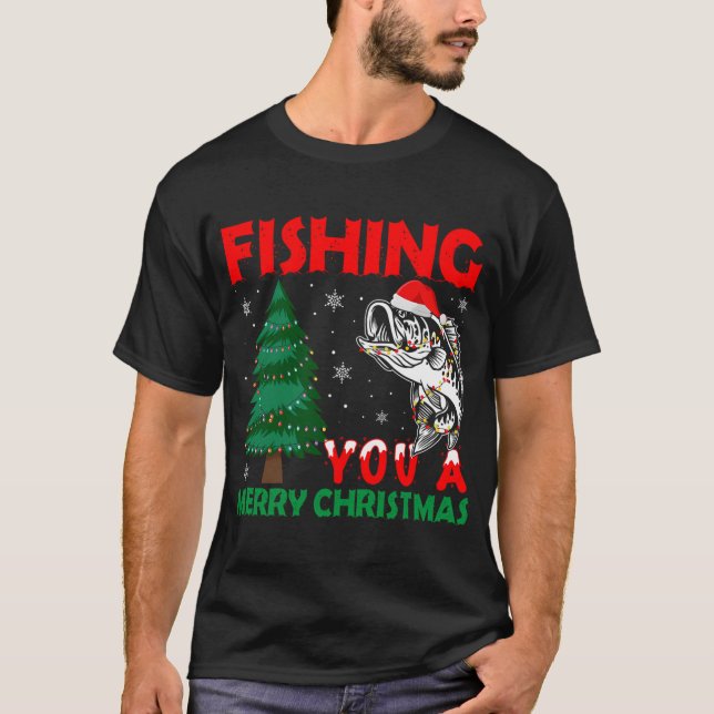 T-shirt Tackle de pêche silhouette de poisson V1 (Devant)