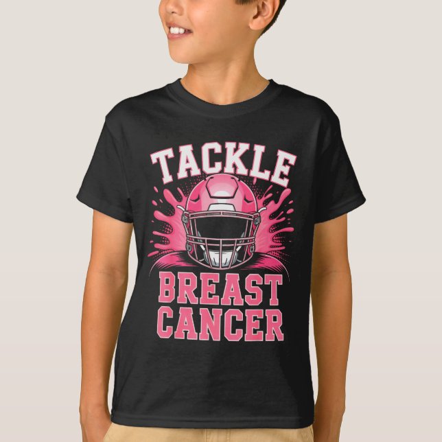 T-shirt Tackle Football Breast Cancer Awareness Nk Ribbon  (Devant)
